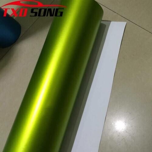 Lime Green Matte Chrome Ice Film Vinyl Wrapping Chrome Matt Car Vehicle PVC Sticker DIY Motocycle Phone Laptop Decal Sheet