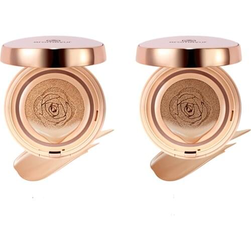 Air Cushion BB Cream Moisturizing Oil Control Cushion Set Portable Make-up Powder Round with Powder Puff and Mirror