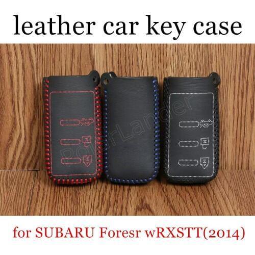 High quality genuine quality Leather New Arrival Car Key Cover Hand Sewing car Key Case fit for SUBARU Foresr wRXSTT(2014)