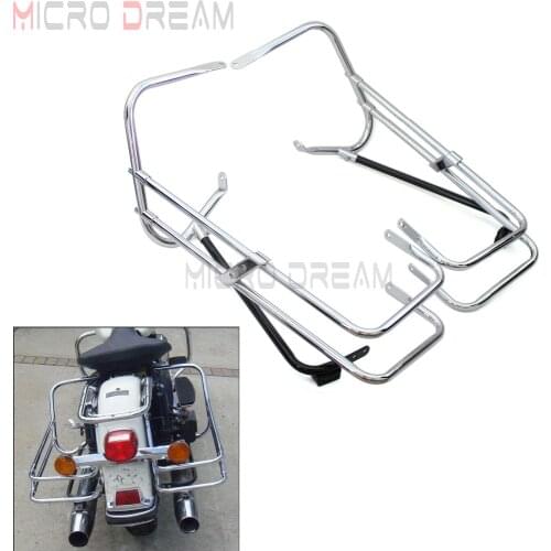Motorcycle Saddlebags Guards Rail Support Side Bag Twin Bracket For Harley Road King Ultra Classic Electra Road Glide 1997-2008