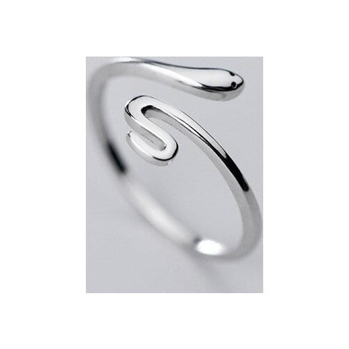 Fashion 925 Sterling Silver Jewelry Opening Rings Snake Cocktail Ring For Women Party Jewelry jz002
