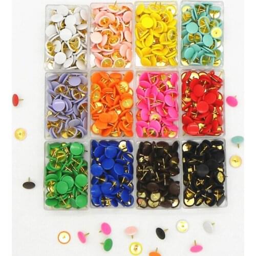 100pcs Home Office Colorful Drawing Pins Cork Board Push Pin Pushpin Photo Wall Map Marker