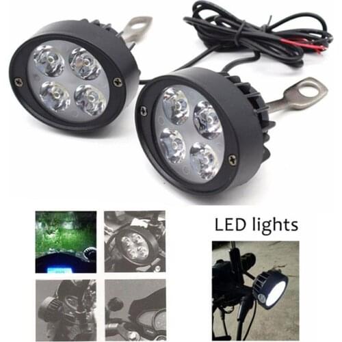 2Pcs LED Motorcycle Headlight Mirror Mount Driving Fog Spot Head Light Spotlight Lamp WIth 1Pc Switch
