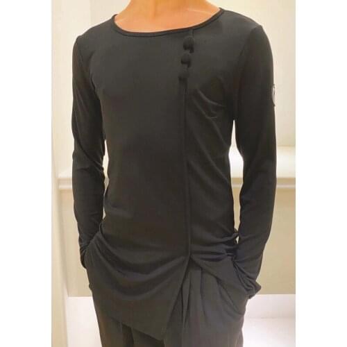 2021 Latin Dance Costumes For Men Long Sleeved Practice Clothes Chacha Samba Tango Latin Dance Wear Performance Costumes DQS7599