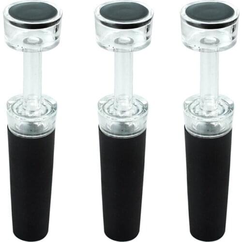 3PCS Wine Vacuum Plug Household Red Wine Crystal Stopper Vacuum Wine Bottle Stoppe Pumping Fresh Wine Stopper Tools