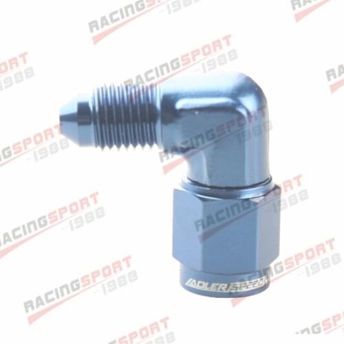 3AN AN3 AN-3 Female To Male 90 Degree Aluminum Adapter Fitting Blue