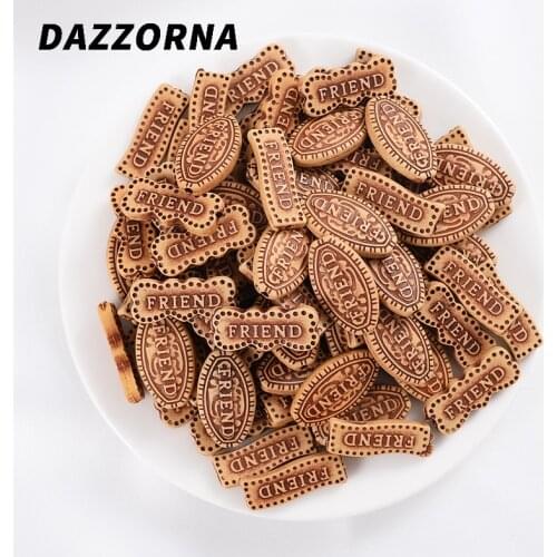 50/100Pcs Mixed Oval Letter Acrylic Wooden Beads Charm 3 Style Alphabet Beads For Jewelry Making DIY Bracelet Crafts Accessories