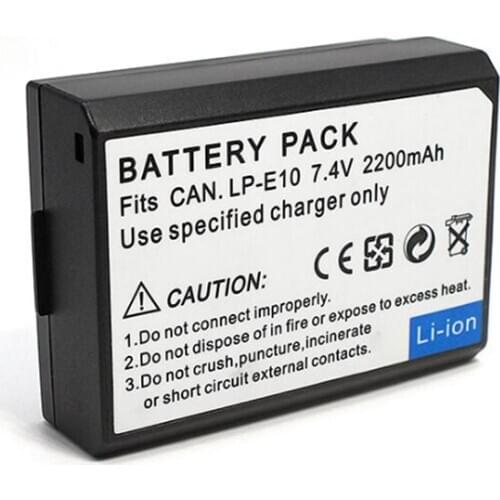 7.4V 2200mah LP-E10 LP E10 LPE10 Digital Camera Battery For Canon 1100D 1200D 1300D Rebel T3 T5 KISS X50 X70 Batteries