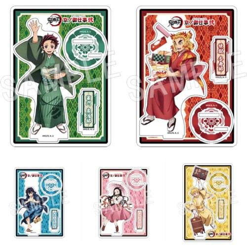 Anime Demon Slayer Hashibira Inosuke Double plug Acrylic Stand Figure Model Plate Display Desktop Decor Cosplay Cartoon Gifts