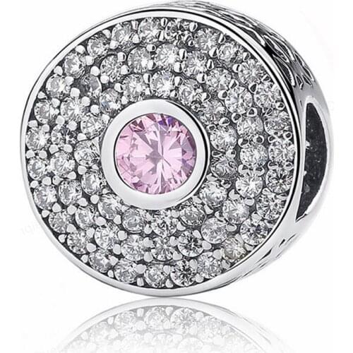 Pave Cz 925 Sterling Silver Charm Beads Fit Original Charms Bracelet DIY Jewelry Making For Women Wholesale Fashion Pendant