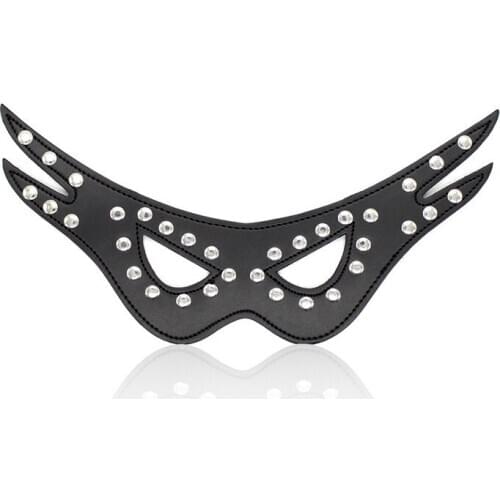 Black Sexy Leather Eye Patch Spanking With Nails