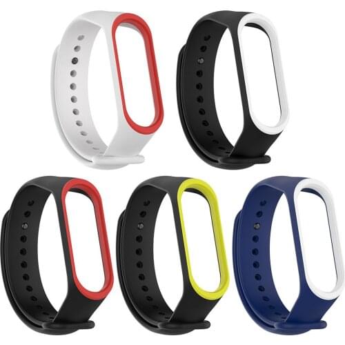 Colorful Silicone Wrist Strap Bracelet Band Replacement for Xiaomi Miband 3 4 Choice Of White Red Black Yellow Dark Blue Etc