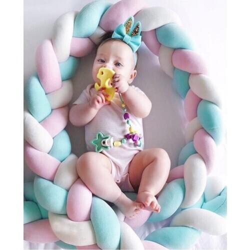 3M Length baby boy Pure Weaving Plush Knot nursery girls bedding kids bedding set crib bed set