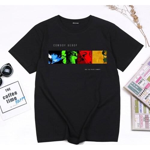 Spike Spiegel & Faye Valentine Anime Tshirt Japan Otaku Cowboy Bebop Cartoon Men Women Clothes Summer Short Sleeve Tee Camisetas