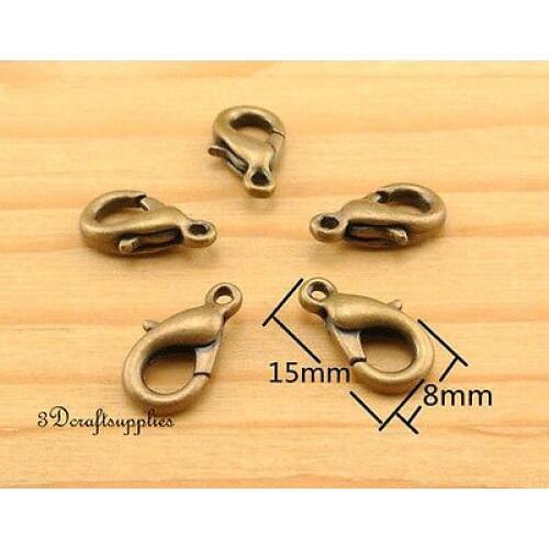 Lobster Clasps Clips Claw purse hooks Swivel snap hook anti brass 50pcs P108C