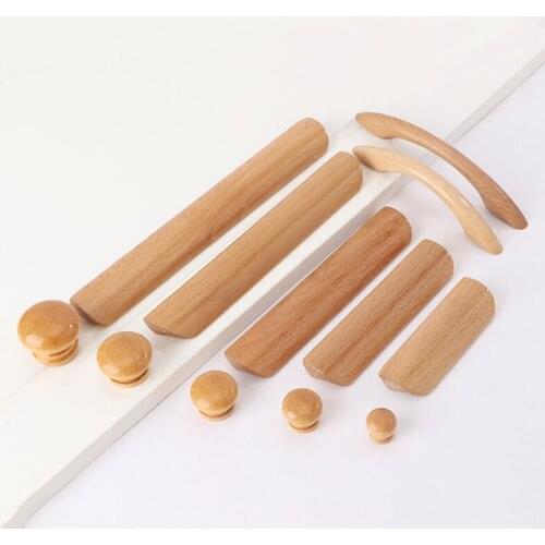 Classic Solid Wood Furniture Handles Bedroom Wardrobe Drawer Pulls Cupboard Door Knobs and Handle Home Hardware Accessories