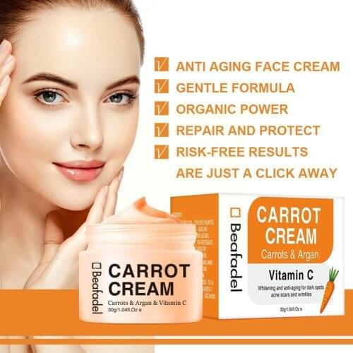 30g Carrot Essence Whitening Cream Vitamin C Dark Spot Freckle Blemish Corrector Remover Facial Brighten Cream Skin Daily C L6S7