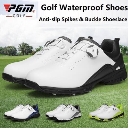Pgm Golf Shoes Men Anti-Skid Spikes Waterproof Sneakers Breathable Sports Trainers Shoes Golf Chaussure Zapato Golf Sneakers