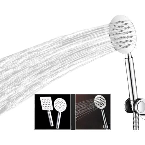 Square/Round Leante 2mm Thickness Shower Head SS Handheld Shower Head Pressurized Anti Scald Shower G1/2 Chrome Bath Sprayer