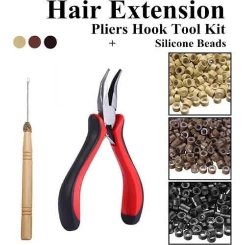 Micro Silicon Rings Links Tubes Loop Lined Hair Beads Hair Extension Tools For I Tip Feather Extension Salon