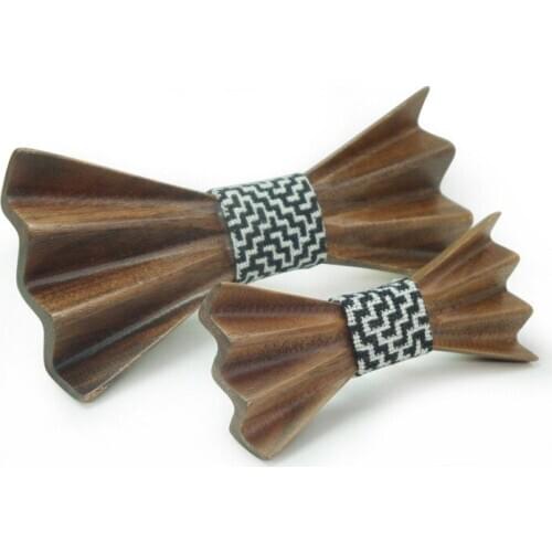 Fashion Original Wood Elegant Gentleman Casual Bow Ties 4D Handmade Butterfly Wedding Party Bow Tie Butterfly Wooden Unique Tie