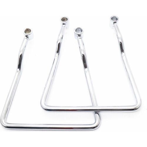 Motorcycle Chrome 9.5cm Saddle bag Support Bars Mounts Bracket For Yamaha Vstar 400 Kawasaki Vulcan Suzuki Boulevard Honda