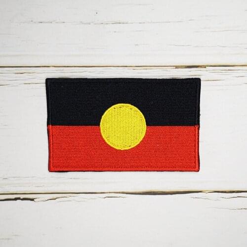 Australian Aboriginal Flag Full 100% Embroidery Patch Iron On Or Sew On Badge 8*5 cm