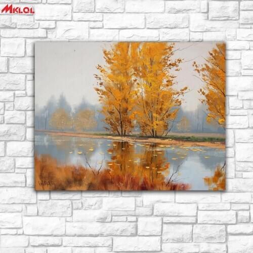 Wall Art Autumn thick Landscape painting Painting For Living Room Home Decoration Oil Painting On Canvas Wall Painting no fram