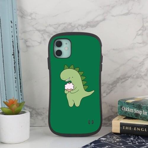 New case for iPhone 6s 7 8 plus Cute cartoon dinosaur 11 12 Pro Max Super fall proof XR XS MAX Frosting feel iPhone12 mini