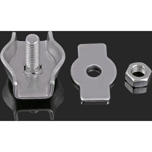 5Pcs 2Pcs 2mm 3mm 4mm 5mm 6mm Clip 304 Stainless Steel Wire Rope Simple Grip Cable Clamps Caliper