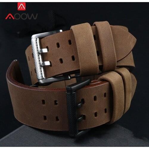 26mm Genuine Crazy Horse Leather Watchband Men Military Replacement Bracelet Wrist Band for Luminox 1879 1940 1920 1925 1927