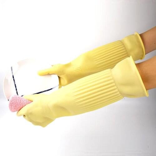 Silicone Cleaning Gloves Kitchen Magic Long Sleeve Dish Washing Glove for Household Scrubber Rubber Kitchen Clean Tool 38/45cm