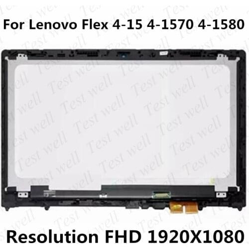 Replacement 15.6" For Lenovo Flex 4-15 Flex 4-1570 4-1580 assembly LCD+Touch Screen Digitizer display front glass panel+bezel