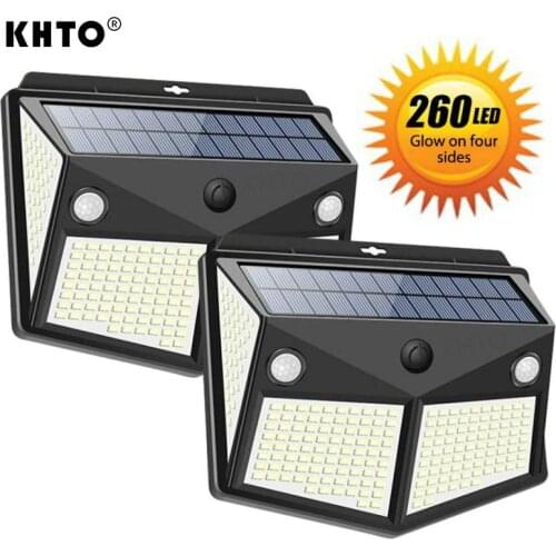 Solar Lights Outdoor Wireless Double Solar Motion Sensor Lights with IP65 Waterproof Solar Security Light for Garden Yard Garage