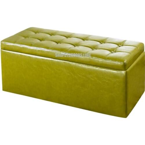 European Style Solid Wood Storage Stool Clothing Shoe Store Shoe Changing Stool Bedroom Entrance Fitting Room Sofa Stool Footsto