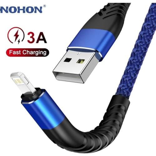 USB Cable Charger For iPhone 12 11 Pro Xs Max X XR 8 7 6 6s Plus 5 SE 2020 iPad 3A Fast Charging Cord Phone Data Long Wire 2m 3m