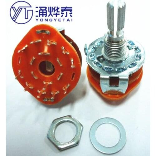 YYT 2PCS Band switch Rotary switch Chassis signal conversion switch 2 knife 5 gear 20 flower shaft