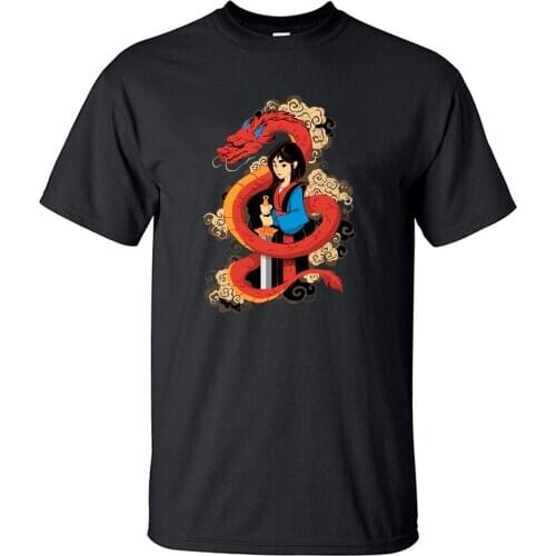 Mulan T-shirts Hua Mulan Movie Men T Shirts Unisex Tshirt Men 100% Cotton Streetwear Cartoon Tee Shirt Fashion Homme Tops Tees