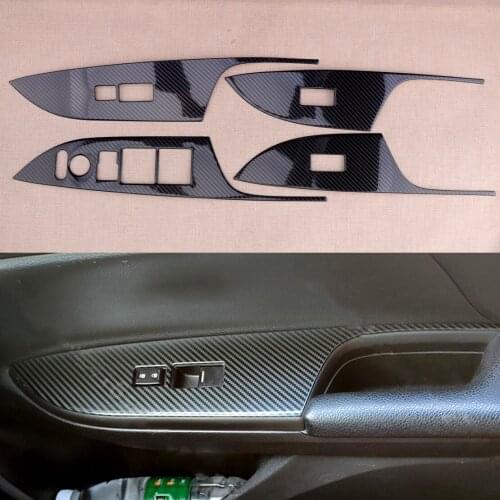 1 Set Carbon Fiber Style Car Door Window Lift Panel Cover Trim Fit For Honda Accord 2013 2014 2015 2016 2017 Left Hand Drive