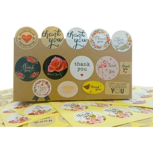 120pcs/lot Lovely Thank you Sealing sticker FLower White Bicycle Kraft Sealing Packaging Sticker Gift Scrapbooking Labels