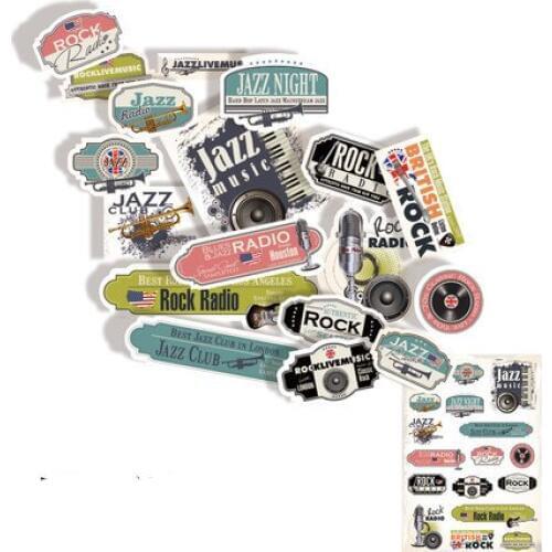 18pcs Trend retro suitcase suitcase stickers trolley box skateboard guitar personality stickers