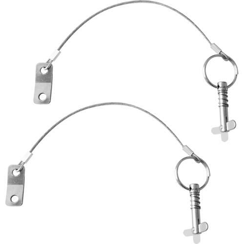 2pcs 6mm Quick Release Pins with Lanyard Replacement for Marine Boat Yacht Bimini Top Deck Hinge Hardware - 316 Stainless Steel