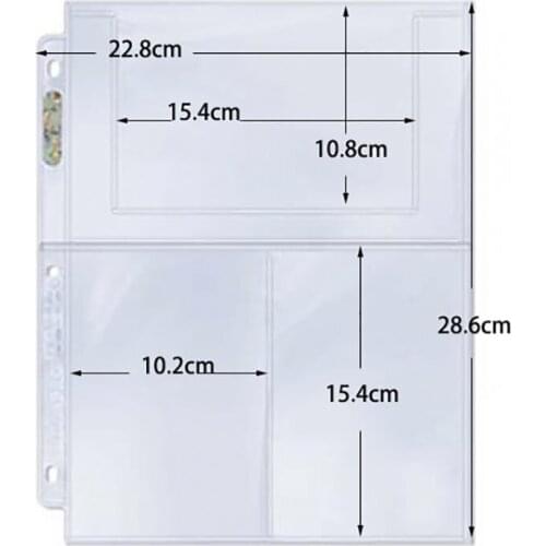 20PCS/LOT Ultra.Pro 3 Pockets Card Pages Board Game Cards Holder Barriers For Star Cards Protector Photo Pictures Album Page
