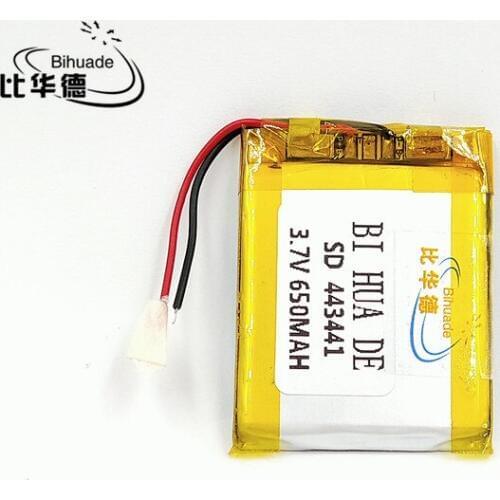 3.7V,650mAH,[443441] Polymer lithium ion / Li-ion battery for MP3,MP4,SPEAKER,bluetooth,GPS,toy,smart watch