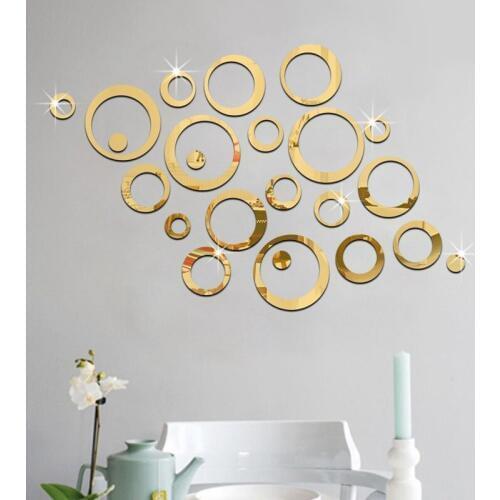 3D DIY Circles Mirror Wall Stickers for Kids Room Art Acrylic Sticker Home Decor Living Room Decoration Bedroom Decor Wall Decal