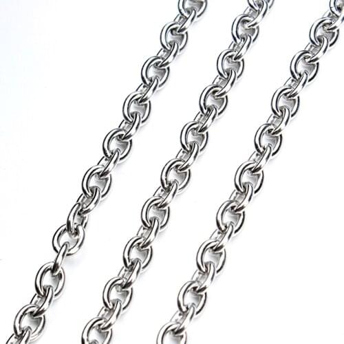 5 Meters/Pack Stainless Steel Silver Tone Chain Necklace Chains Jewelry Findings in Bulk Fitting for DIY Bracelets Making