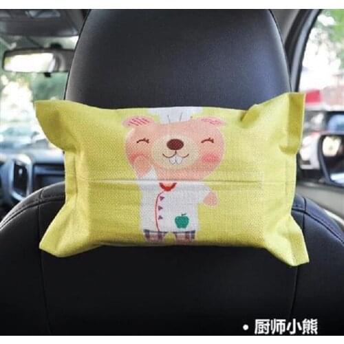 Car Tissue Box Pumping Sun Visor Seat Back Hanging Car Car Drawer Box Creative Car Supplies Cute Cartoon Personality
