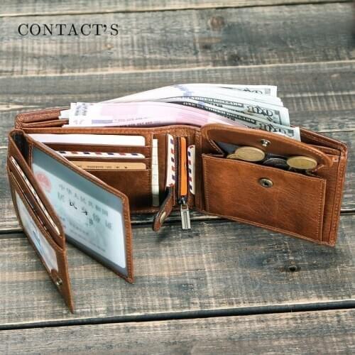 Wallets for Man Leather Mens Wallet Vintage Mens Wallet Card Holder Coin Case