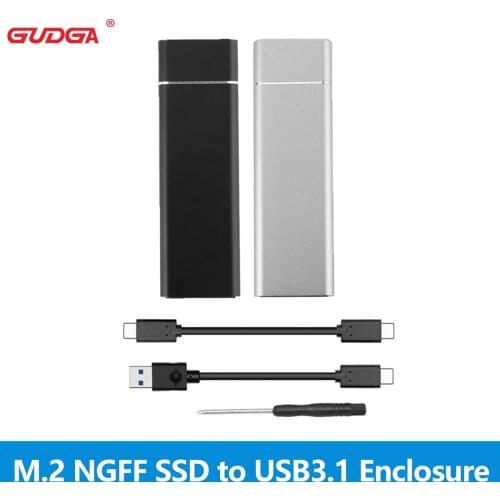 M.2 SSD Case, USB 3.1 to M.2 NGFF SSD Enclosure, M2 Solid State Drive External Case Adapter UASP for 2242 2260 2280 M2 SATA SSD