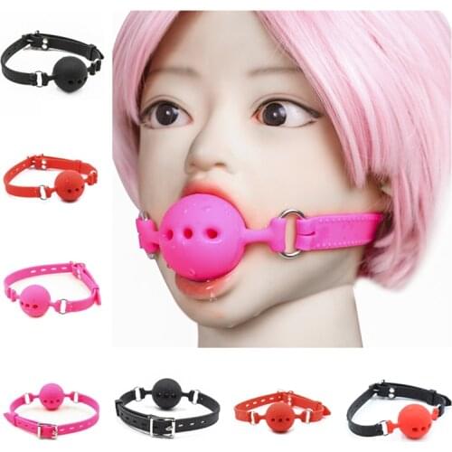 For Women Accessories BDSM Bondage Restraints Open Mouth Breathable Sex Ball Harness Strap Gag Sex Toy Couple Silicone Gag Ball